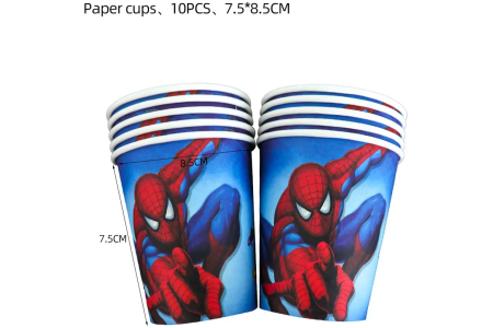 Vienkartiniai puodeliai „Žmogus voras” (Spiderman)  10 vnt.