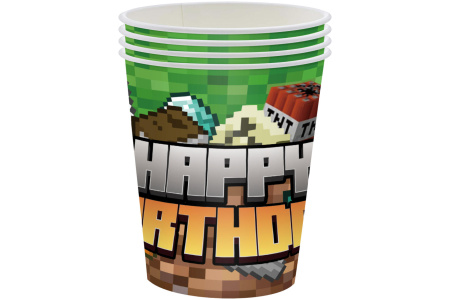 Vienkartiniai puodeliai Minecraft ,10 vnt.