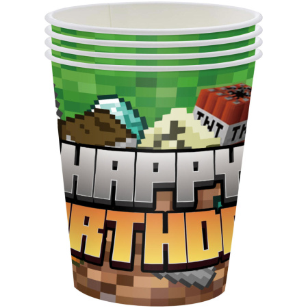 Vienkartiniai puodeliai Minecraft ,10 vnt.