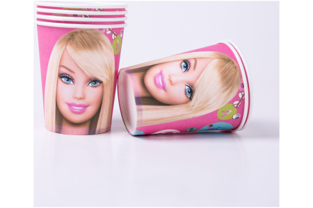 Vienkartiniai puodeliai Barbie, 10 vnt.