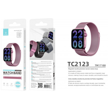 396i9i Išmaniojo Laikrodžio Apyrankė 38/40/41 mm Stainless Steel Magnetic Rožinė