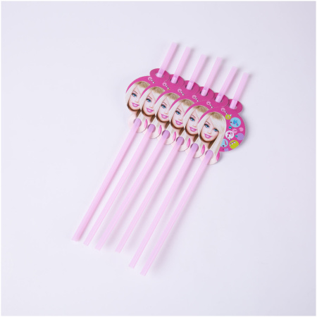 4ff0eb507b9c2053f69394fccdf584bd Vienkartiniai šiaudeliai Barbie, 10 vnt.