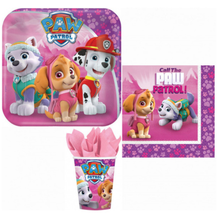 DPA001136 Vienkartinių Indų Rinkinys Paw Patrol, 36 vnt.