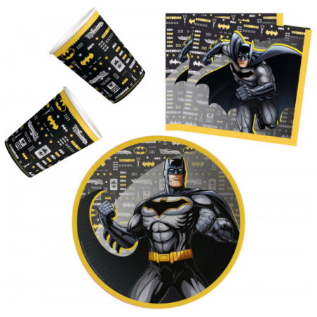 DPA001183 Vienkartinių Indų Rinkinys, Batman, 40 vnt.