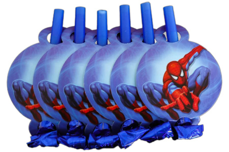 Gimtadienio švilpukai Žmogus voras ( Spiderman ), 6 vnt.