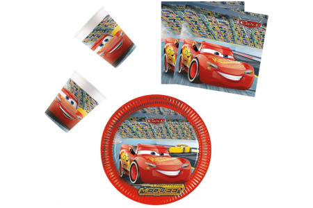 Vienkartinių indų Cars ( McQueen ) Rinkinys, 44 vnt.