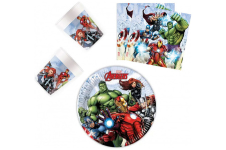 Vienkartinių Indų Rinkinys Avengers, 44 vnt.