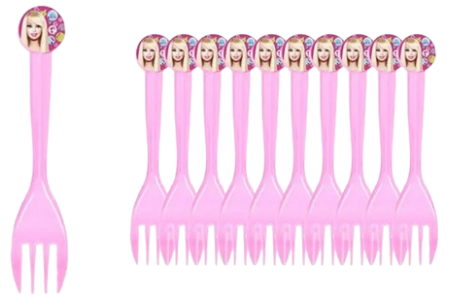Vienkartinės šakutės Barbie, 10 vnt.