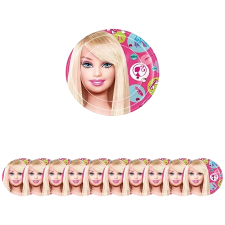 Vienkartinės lėkštutės Barbie 23cm, 10 vnt.