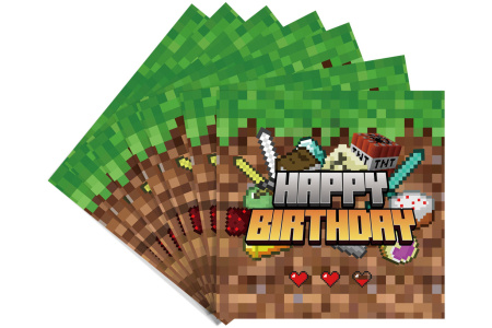 Vienkartinės servetėlės Minecraft, 20 vnt.