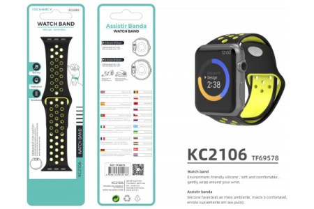 Išmaniojo Laikrodžio Apyrankė 42/44 mm juoda/geltona