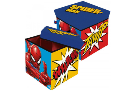 Marvel žaislų dėžė - pufas Spiderman, 30x30x30 cm