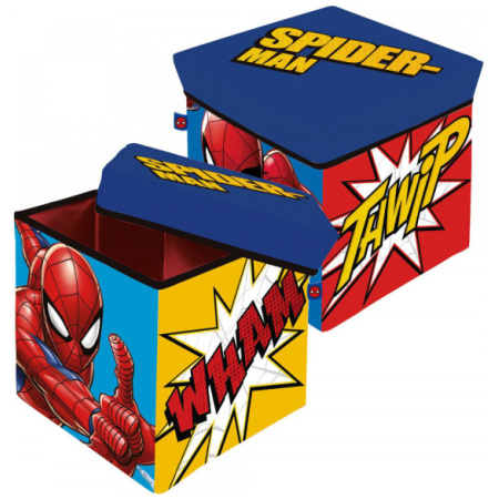 Marvel žaislų dėžė - pufas Spiderman, 30x30x30 cm