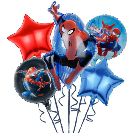Folinių Balionų Rinkinys Žmogus Voras 5 vnt Spider Man  ( AYD230510-4 )