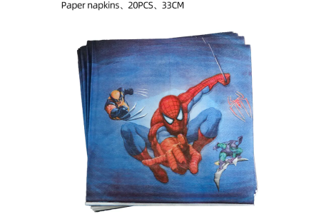 Vienkartinės popierinės servetėlės „Žmogus voras” (Spiderman) 20 vnt.