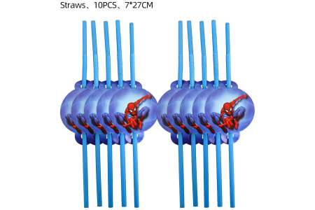 Šiaudeliai „Žmogus voras” (Spiderman)  10 vnt.