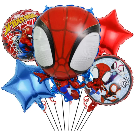 Folinių Balionų Rinkinys Žmogus Voras 5 vnt Spider Man ( AYD230510-12 )