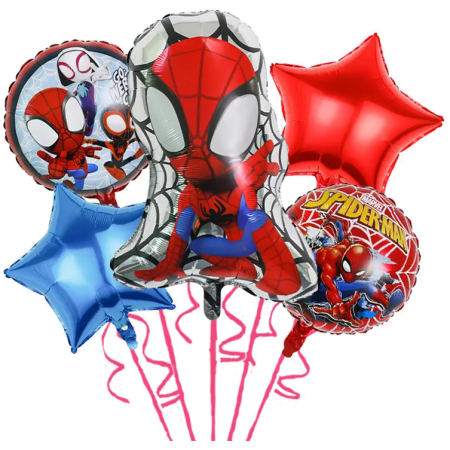 Folinių Balionų Rinkinys Žmogus Voras 5 vnt Spider Man ( AYD230510-11 )