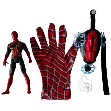 Pirštinė-šaudyklė su šoviniais ir Figūrėle Žmogus Voras (Spiderman)