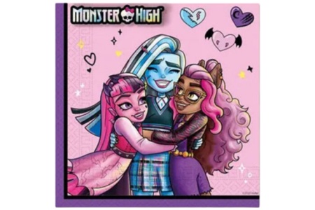 Vienkartinės popierinės servetėlės Monster High, 20 vnt.