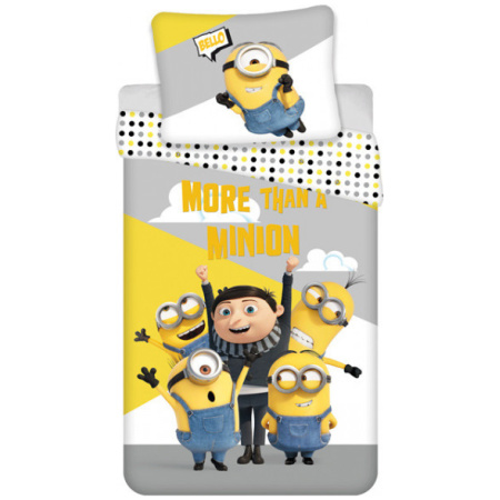 JFK031261 Vaikiškas patalynės komplektas Minions, 140x200 cm, 2 dalių