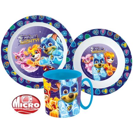 Plastikinių indų rinkinys Paw Patrol (Šunyčiai Patruliai)