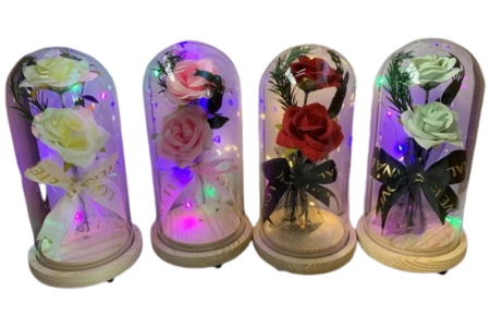 Šviečianti Rožė Stiklinėje