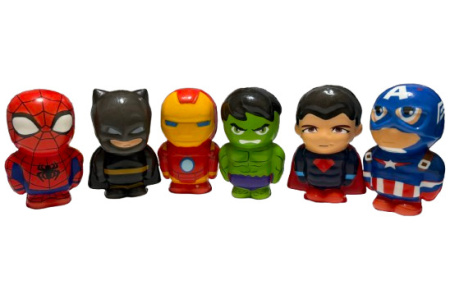 Antistresinis Žaislas Spiderman, Batman, Superman, Hulk, Ironman, Captain America. 6 vnt