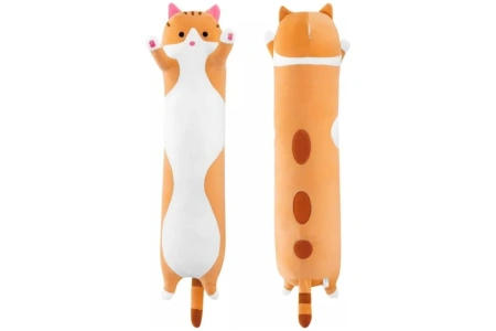 Pliušinis Žaislas/Pagalvė Katinas 90 cm Oranžinis