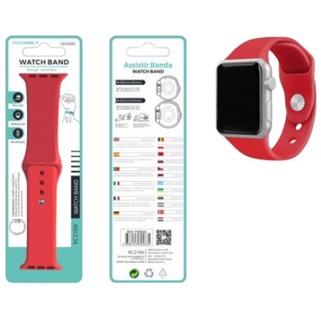 techancy-silicone-watch-band-red-3840mm-2f359_reference Išmaniojo Laikrodžio Apyrankė 38/40 mm Raudona