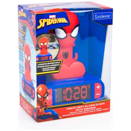 rl800sp-8-alarm-clocks-disney-licenses-wholesale_0003 Žmogaus-voro žadintuvas su naktine lempute ir garsais 3D Spidey