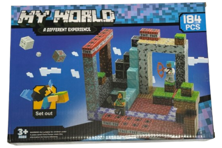 Minecraft Stiliaus magnetinis blokelių  rinkinys - 184 vnt