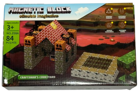 Minecraft magnetinis blokelių / kaladėlių rinkinys - 84 vnt