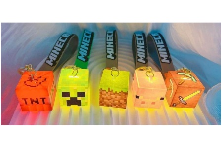 Šviečiantis led Raktų Pakabukas Minecraft