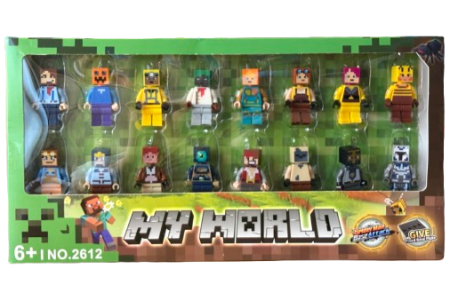 Figūrėlės konstruktoriams My World Minecraft, 16 vnt.