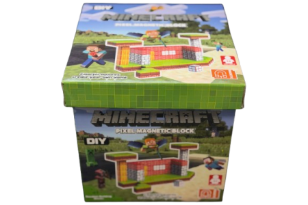 Minecraft stiliaus magnetinis blokelių / kaladėlių rinkinys - 150 vnt