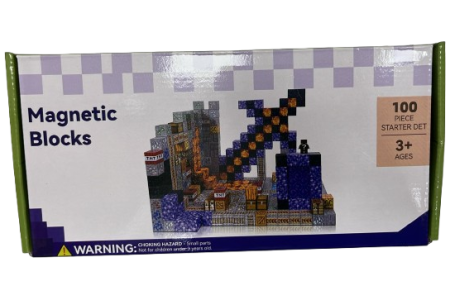 Minecraft magnetinis blokelių rinkinys - 100 vnt