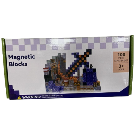 Minecraft magnetinis blokelių rinkinys - 100 vnt