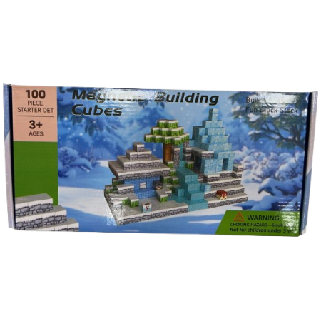 Minecraft magnetinis blokelių rinkinys - 100 vnt
