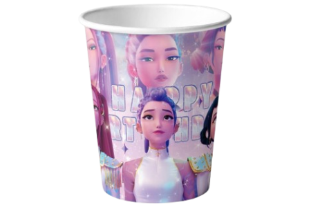 Vienkartiniai Puodeliai K-POP DEMON HUNTERS Stiliaus, 10 vnt.