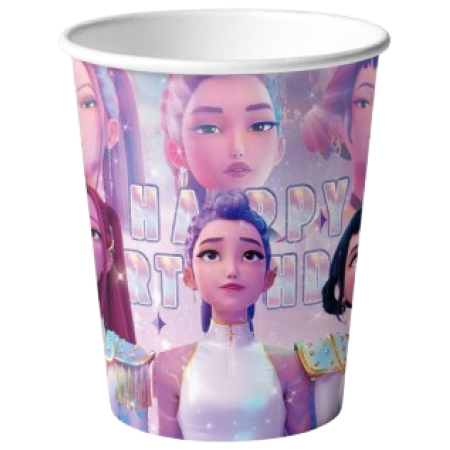 Vienkartiniai Puodeliai K-POP DEMON HUNTERS Stiliaus, 10 vnt.