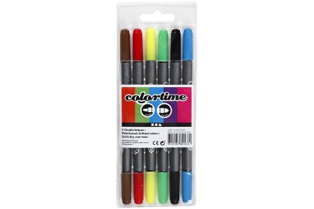 Creativ dvipusiai flomasteriai, 6 vnt.