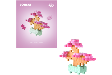 Plus Plus konstruktorius AUGALAI - rožinis bonsas