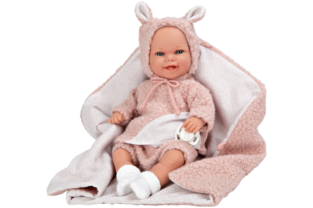 Arias kūdikėlis su rožiniu pleduku, 35 cm