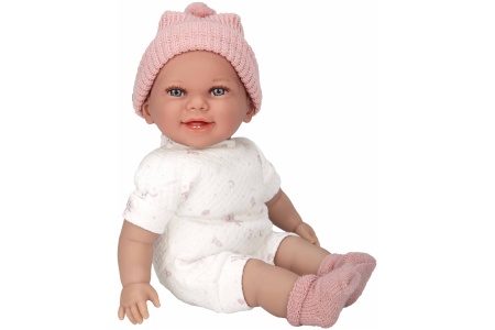 Arias kūdikėlis su garsu, rožine kepuryte, 34 cm