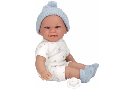 Arias kūdikėlis su garsu, su žydra kepuryte, 34 cm