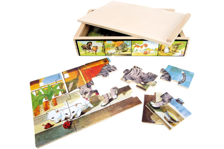 Medinių dėlionių rinkinys Gyvūnai, 3+