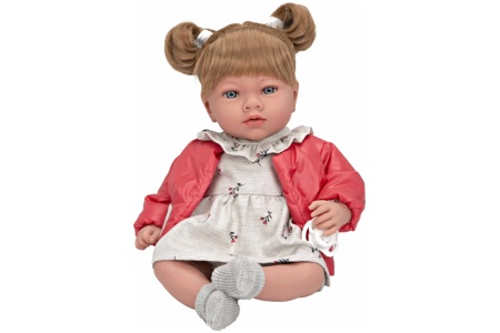 Arias lėlė su raudonu švarkeliu, juokiasi, 40 cm