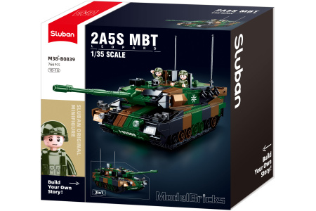 Sluban konstruktorius, LEOPARD 2A5 pagrindinis tankas 2in1, 766 det.