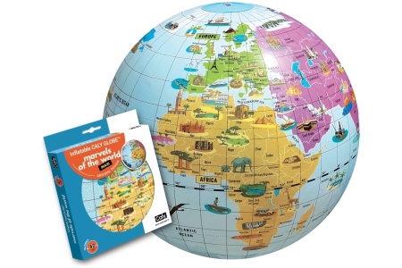 CALY Pripučiamas gaublys-kamuolys Pasaulio stebuklai, 42 cm